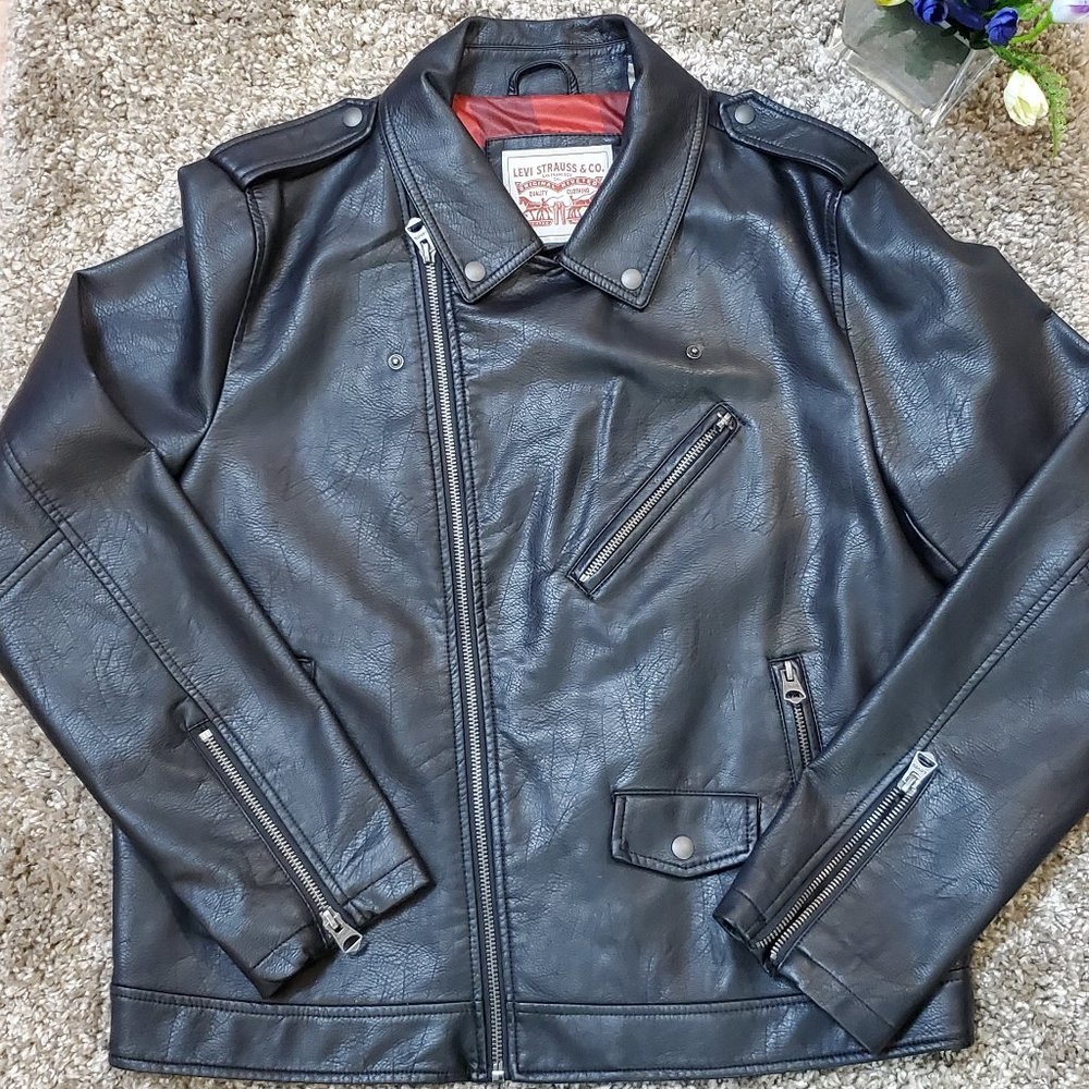 Faux-Leather Motorcycle Jacket